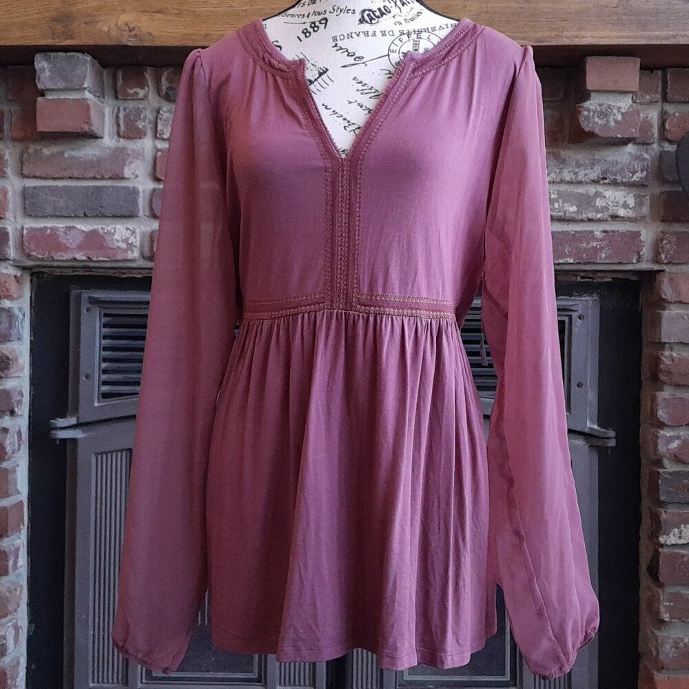 Torrid Ginger Baby Doll Blouse NWT